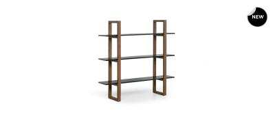 Barton: Dark Walnut | Shelves: White