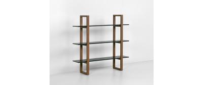Barton: Dark Walnut | Shelves: White