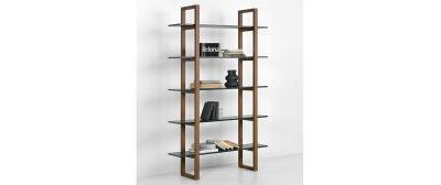 Barton: Dark Walnut | Shelves: White