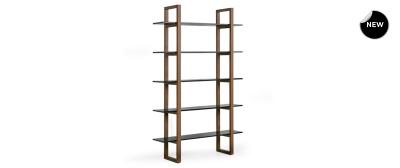 Barton: Dark Walnut | Shelves: White